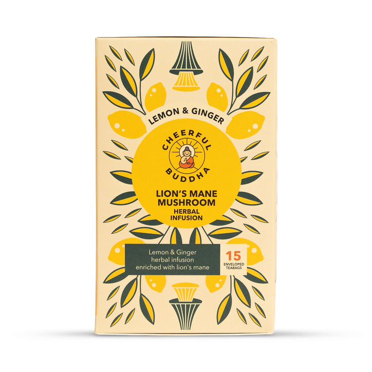 Cheerful Buddha Lion's Mane Lemon Ginger Tea 15 Tea Bags